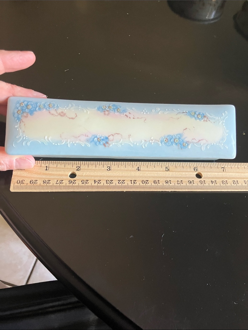 Blue Floral Porcelain Trinket Dish